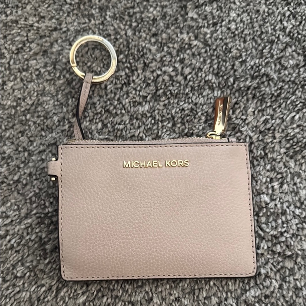 Michael Kors Beige Leather Key Holder